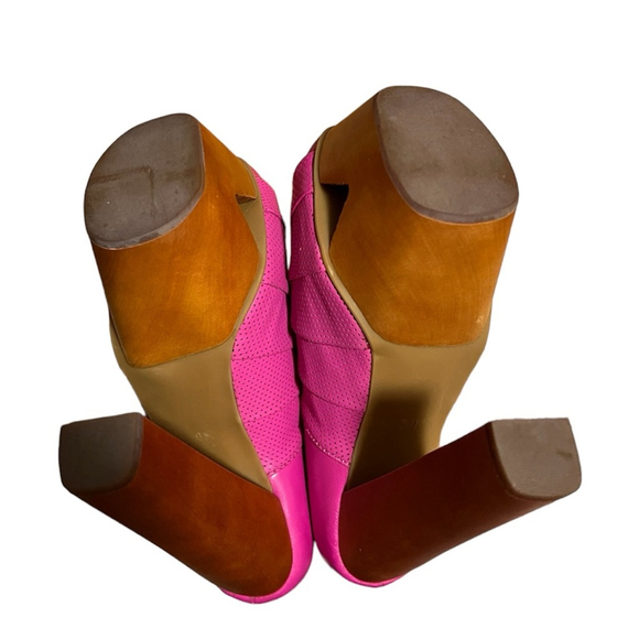 Jeffrey Campbell Pauline Pink Fuchsia Leather Platform Heels - Picture 7 of 9